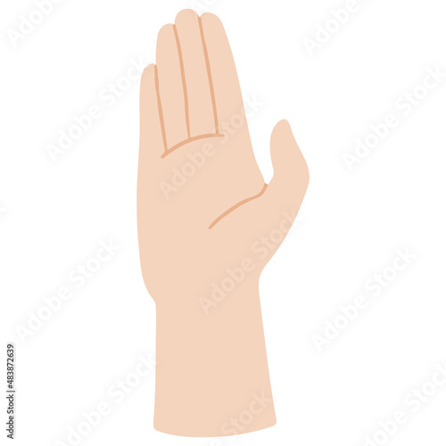Receiving hand vector illustration in flat color design