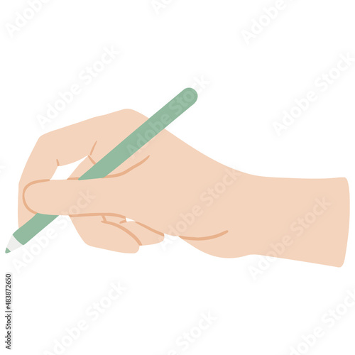 Writing hand vector illustration in flat color design