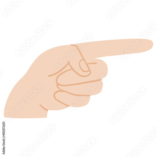 Hand pointing vector illustration in flat color design