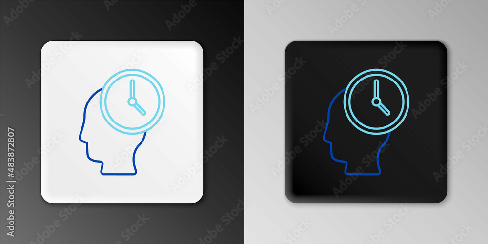 Line Time Management icon isolated on grey background. Clock and gear sign. Productivity symbol. Colorful outline concept. Vector Line Time Management icon isolated on grey background. Clock and gear sign. Productivity symbol. Colorful outline concept. Vector
