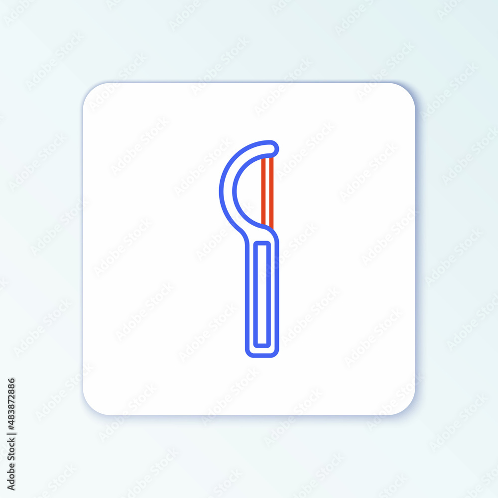 Line Dental floss icon isolated on white background. Colorful outline concept. Vector Line Dental floss icon isolated on white background. Colorful outline concept. Vector