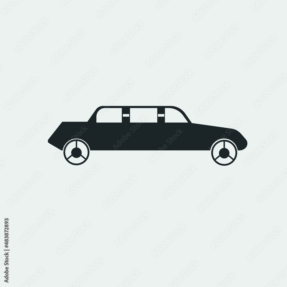 Limousine vector icon illustration sign