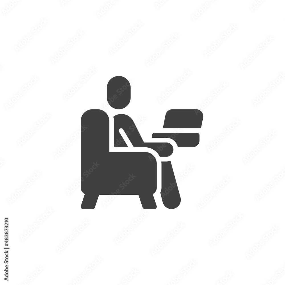 custom made wallpaper toronto digitalA man sits with a laptop on an armchair vector icon