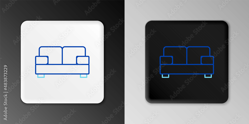 Line Sofa icon isolated on grey background. Colorful outline concept. Vector Line Sofa icon isolated on grey background. Colorful outline concept. Vector