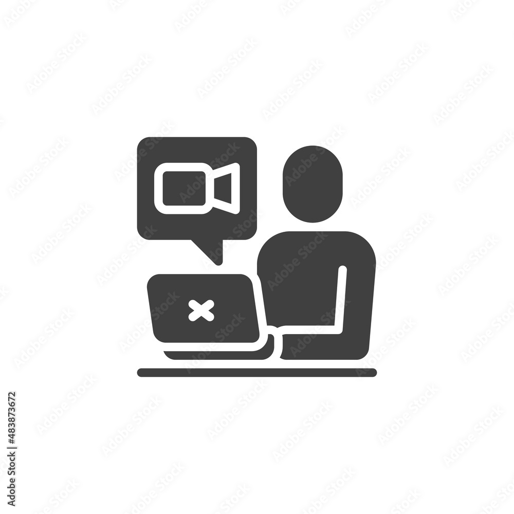 Online Video Conference vector icon Online Video Conference vector icon