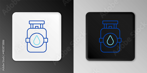 Line Propane gas tank icon isolated on grey background. Flammable gas tank icon. Colorful outline concept. Vector
