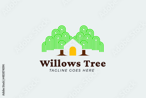 Simple Minimalist Willow Tree Logo Template for Your Business