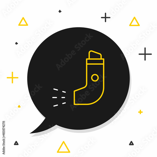 Line Inhaler icon isolated on white background. Breather for cough relief, inhalation, allergic patient. Colorful outline concept. Vector