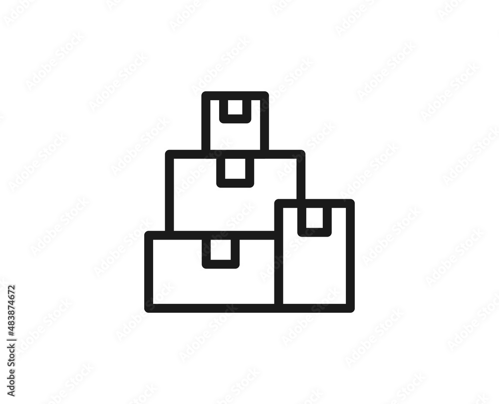 Single line icon of box on isolated white background. High quality editable stroke for mobile apps, web design, websites, online shops etc. Single line icon of box on isolated white background. High quality editable stroke for mobile apps, web design, websites, online shops etc.