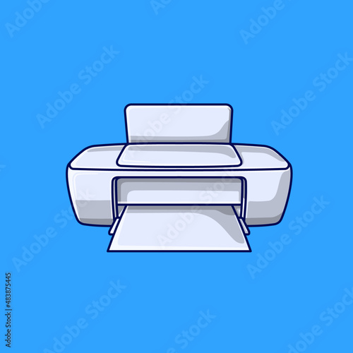 cute printer cartoon