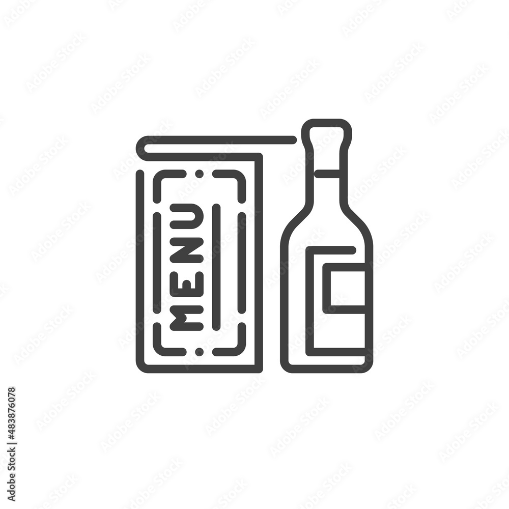 Alcohol beverage menu line icon Alcohol beverage menu line icon