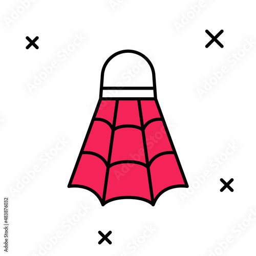 Filled outline Badminton shuttlecock icon isolated on white background. Sport equipment. Vector