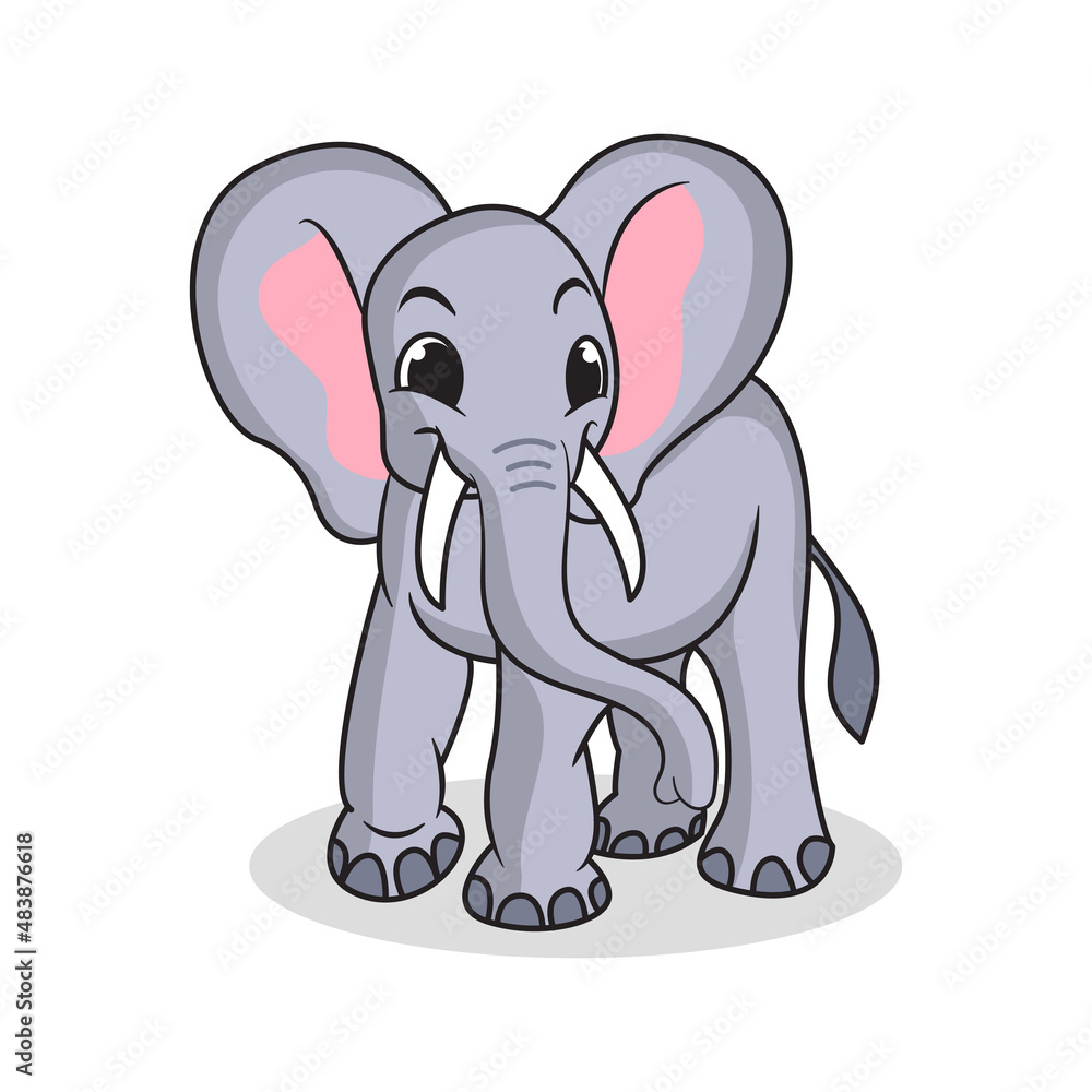 Naklejka premium Cartoon Elephant vector illustration