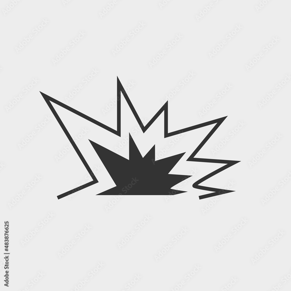 Explosion vector icon illustration sign Explosion vector icon illustration sign
