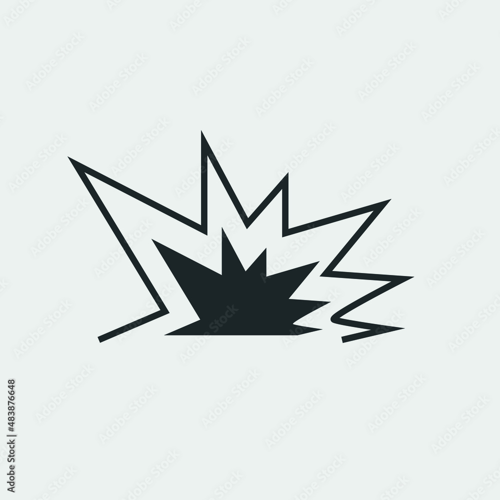 Explosion vector icon illustration sign Explosion vector icon illustration sign