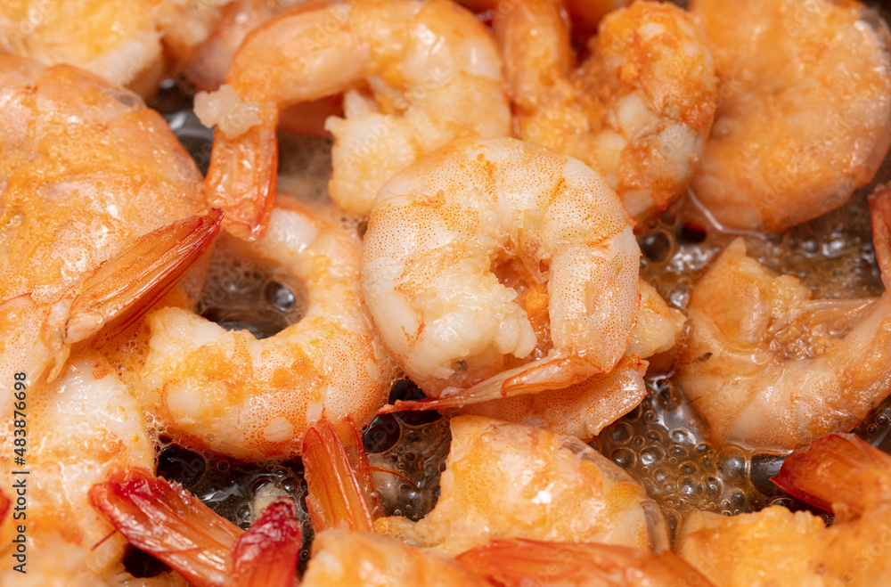 Close-up of boiled shrimp as background. Close-up of boiled shrimp as background.