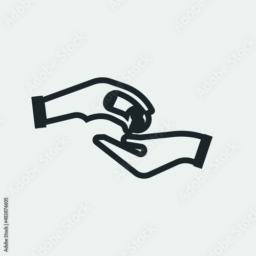 Donate vector icon illustration sign