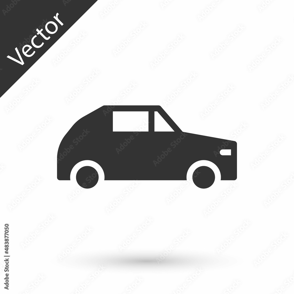 Grey Car icon isolated on white background. Vector Grey Car icon isolated on white background. Vector