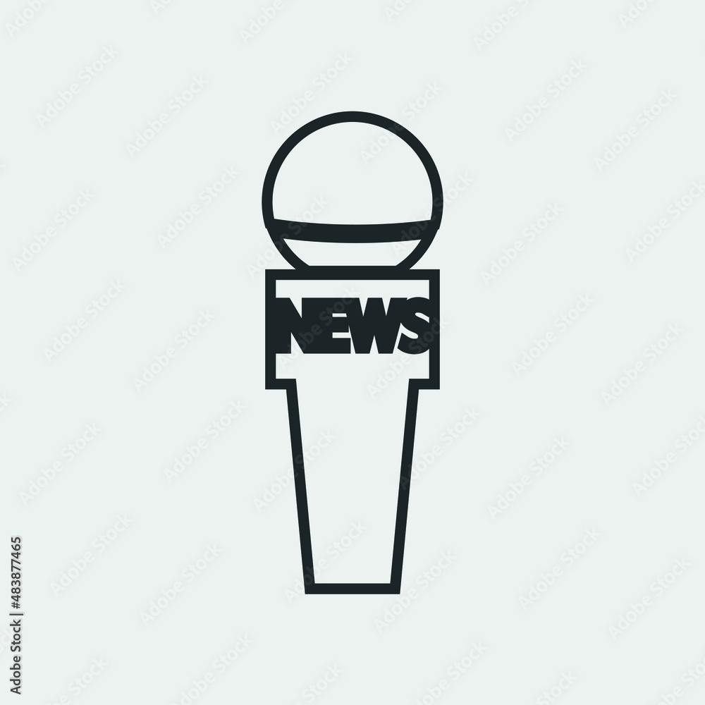 News reporter mic vector vector icon illustration sign News reporter mic vector vector icon illustration sign