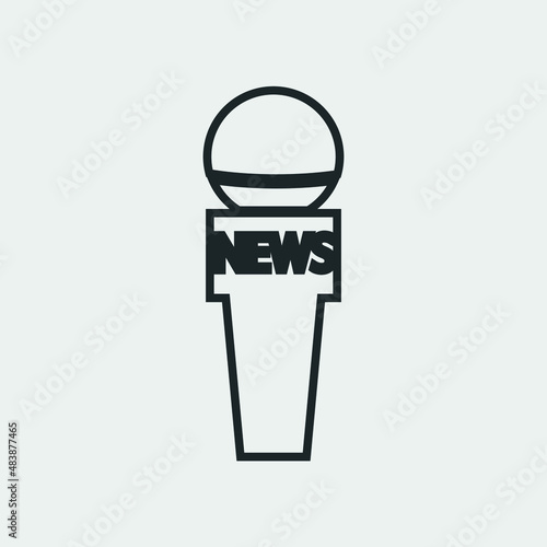 News reporter mic vector vector icon illustration sign