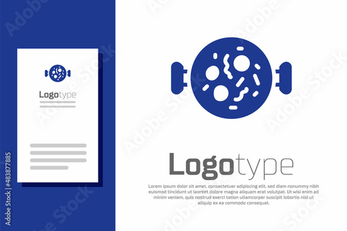 Blue Chicken tikka masala icon isolated on white background. Indian traditional food. Logo design template element. Vector
