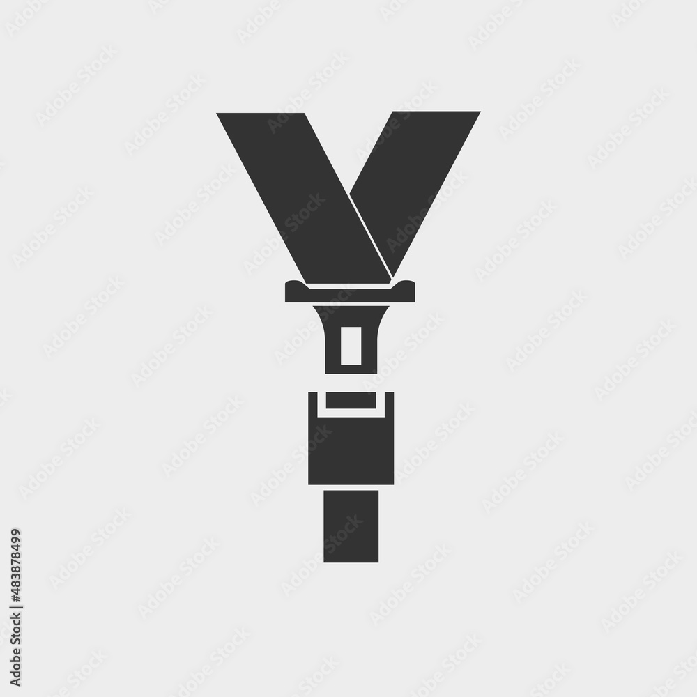Safety belt vector icon illustration sign Safety belt vector icon illustration sign