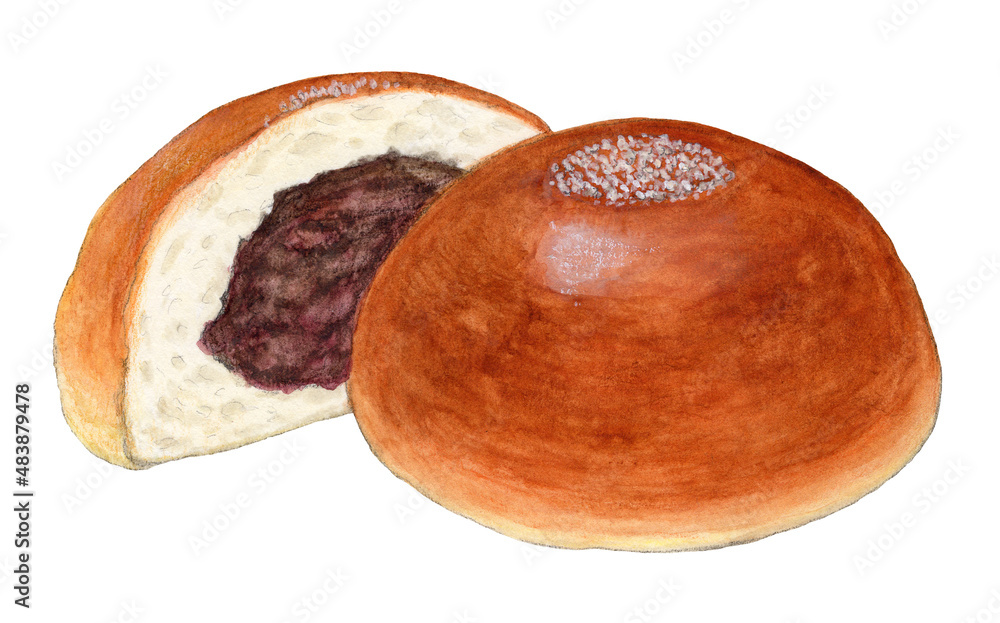 あんぱん パン 手描きアナログイラスト Stock Illustration Adobe Stock