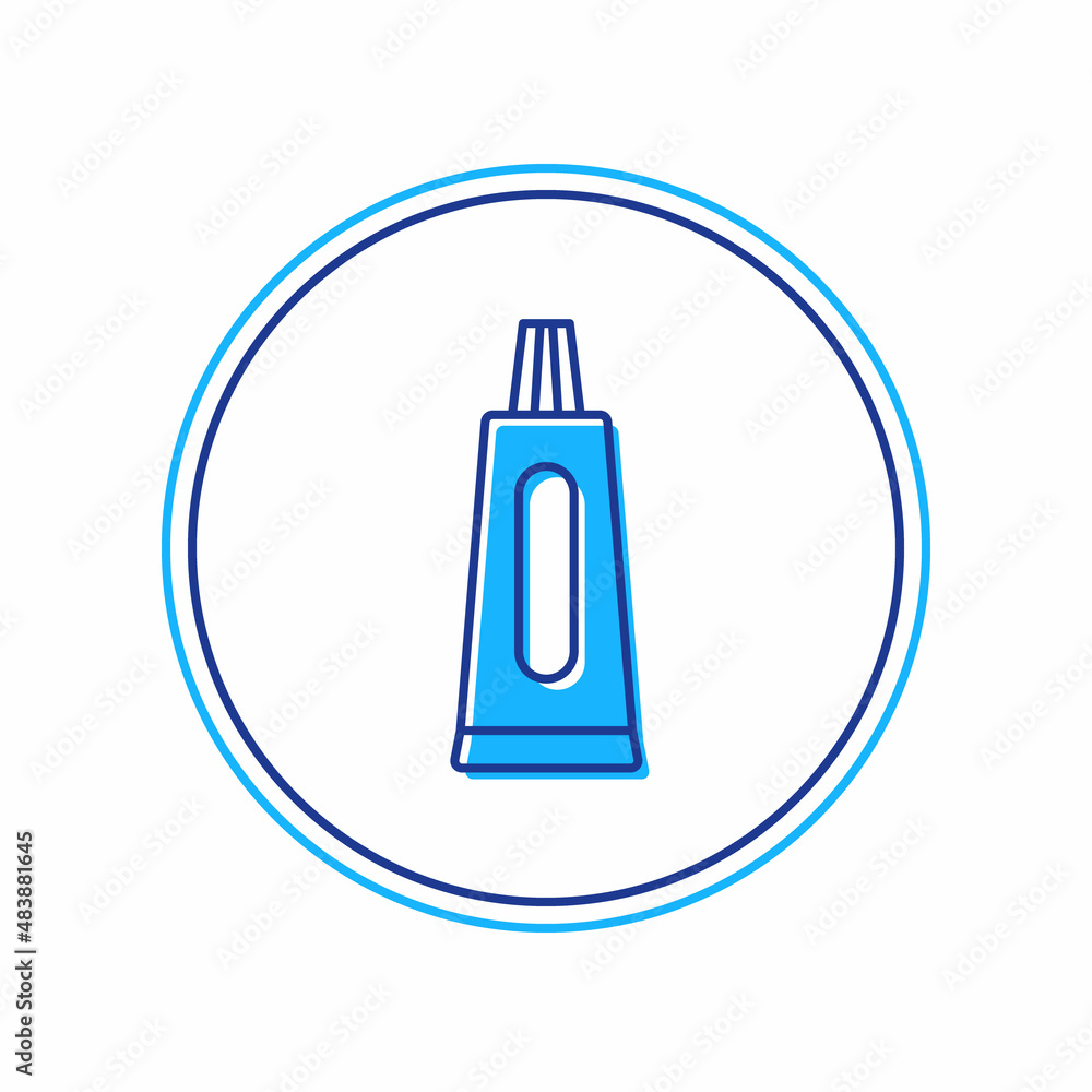 Filled outline Tube of toothpaste icon isolated on white background. Vector Filled outline Tube of toothpaste icon isolated on white background. Vector
