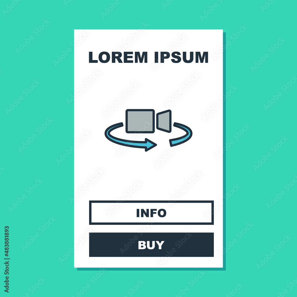 Filled outline 360 degree view icon isolated on turquoise background. Virtual reality. Angle 360 degree camera. Panorama photo. Vector Filled outline 360 degree view icon isolated on turquoise background. Virtual reality. Angle 360 degree camera. Panorama photo. Vector