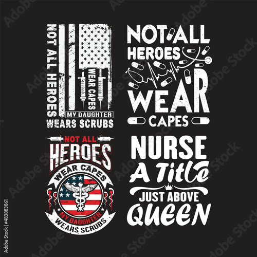 Nursing Medical doctor quotes vector bundle design.