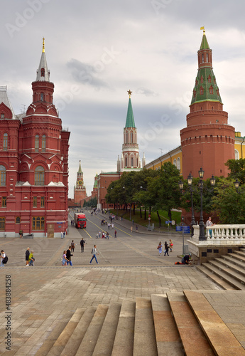 Entrance to Red Square. Nikolskaya and Spasskaya towers of the Moscow Kremlin