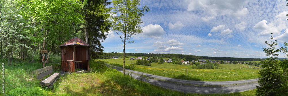 Panorama Landschaft bei Siegmundsburg / Thüringer Wald