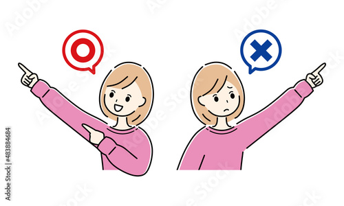 女性　マルバツ