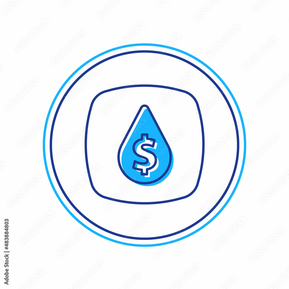 Filled outline Oil drop with dollar symbol icon isolated on white background. Oil price. Oil and petroleum industry. Vector Filled outline Oil drop with dollar symbol icon isolated on white background. Oil price. Oil and petroleum industry. Vector