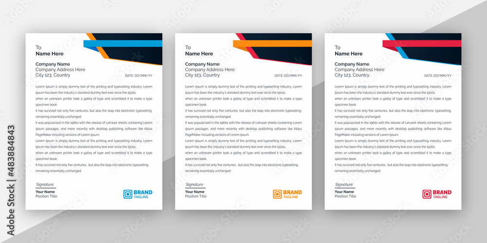 Obraz premium minimal and modern branding stylish Letterhead template design Mockup