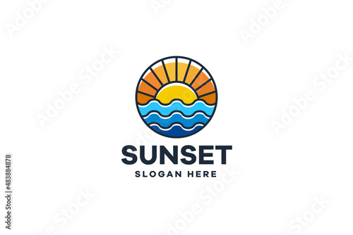 Sea Sunset Modern Logo