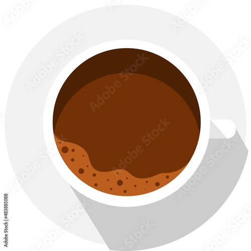 Cup of coffee icon  coffee with foam isolated vector  hot drink illustration
