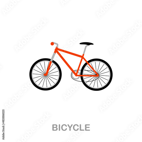 Fototapeta Naklejka Na Ścianę i Meble -  Bicycle flat icon. Colored element sign from transport collection. Flat Bicycle icon sign for web design, infographics and more.
