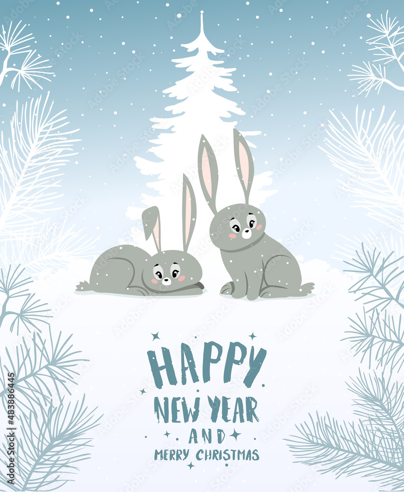 Obraz premium bunnies forest