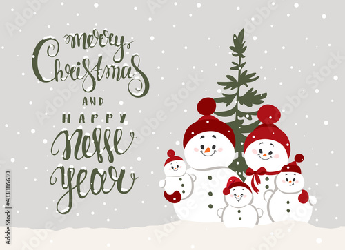snowmen family new year