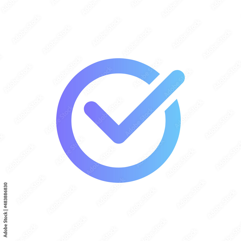 Check vector icon with gradient Check vector icon with gradient