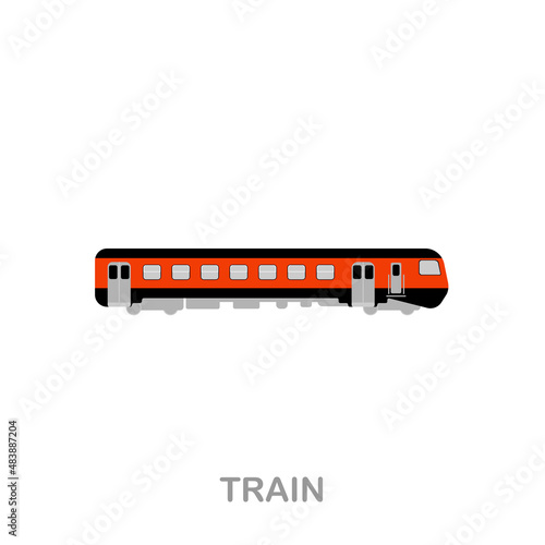 Train flat icon. Colored element sign from transport collection. Flat Train icon sign for web design, infographics and more.