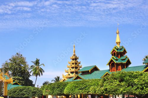 Golden roof of Kambawzathardi Golden Palace (Palace of Bayinnaung), Bago (Pegu), Myanmar photo