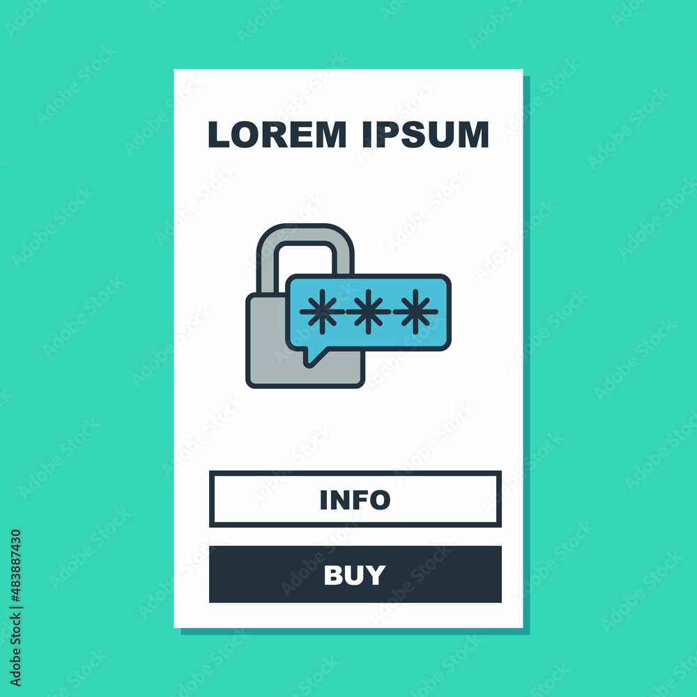 Filled outline Cyber security icon isolated on turquoise background. Closed padlock on digital circuit board. Safety concept. Digital data protection. Vector Filled outline Cyber security icon isolated on turquoise background. Closed padlock on digital circuit board. Safety concept. Digital data protection. Vector