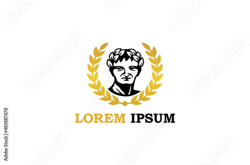 Golden Roman Caesar logo brand illustration vector design