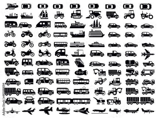 transportation icons set