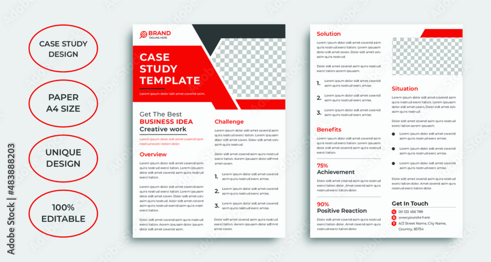 Naklejka premium Modern case study template design
