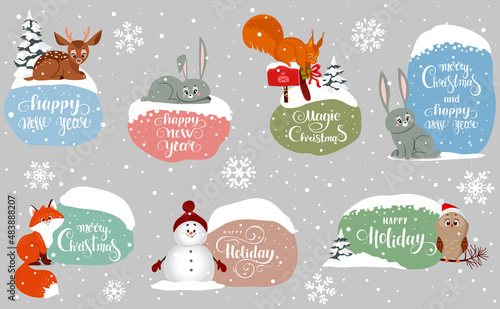 set christmas animals