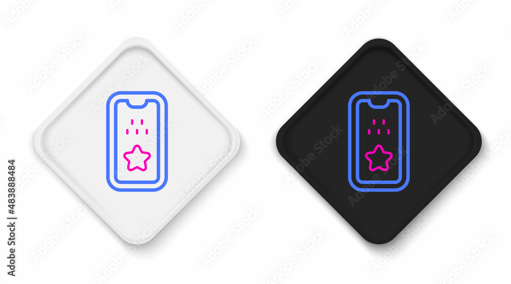 Line Taxi mobile app icon isolated on white background. Mobile application taxi. Colorful outline concept. Vector Line Taxi mobile app icon isolated on white background. Mobile application taxi. Colorful outline concept. Vector