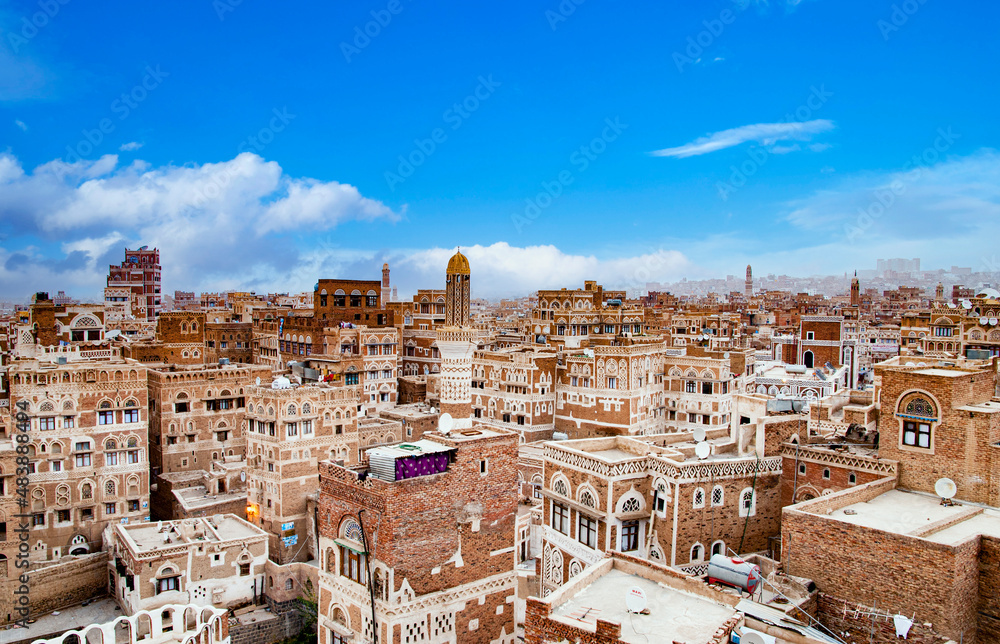 イエメンの首都・サナア旧市街の街並み